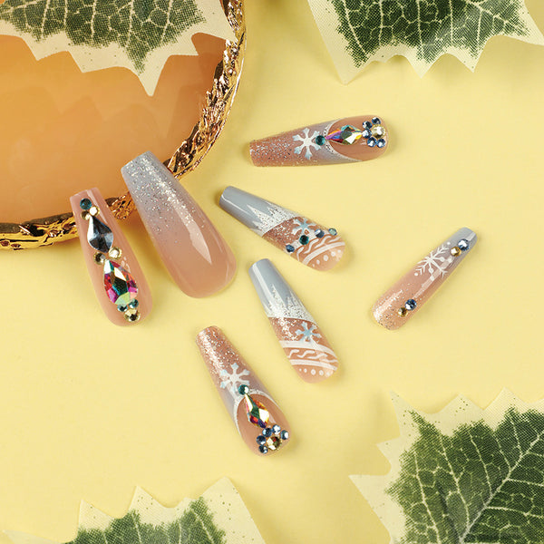 12 Sizes-24 Pcs Press On Nails JP1908