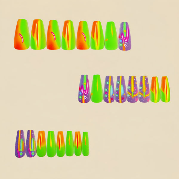 12 Sizes-24 Pcs Press On Nails Y807