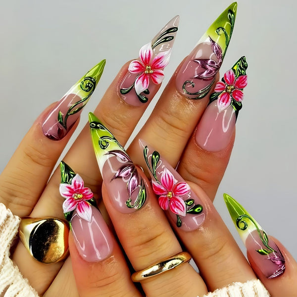 12 Sizes-24 Pcs Press On Nails Y1822