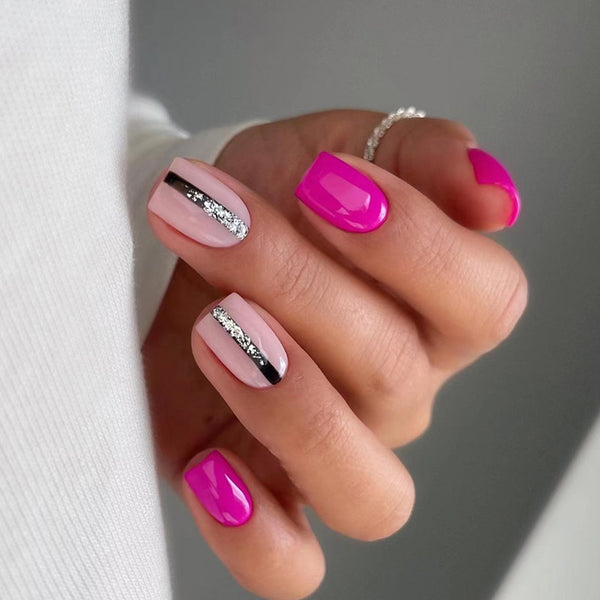 12 Sizes-24 Pcs Press On Nails W991