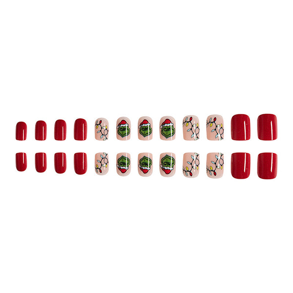 12 Sizes-24 Pcs Press On Nails C212
