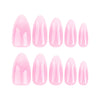 Almond Glossy Medium Oval Pink Press on Nails