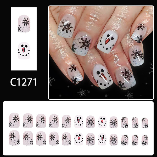 12 Sizes-24 Pcs Press On Nails C1271
