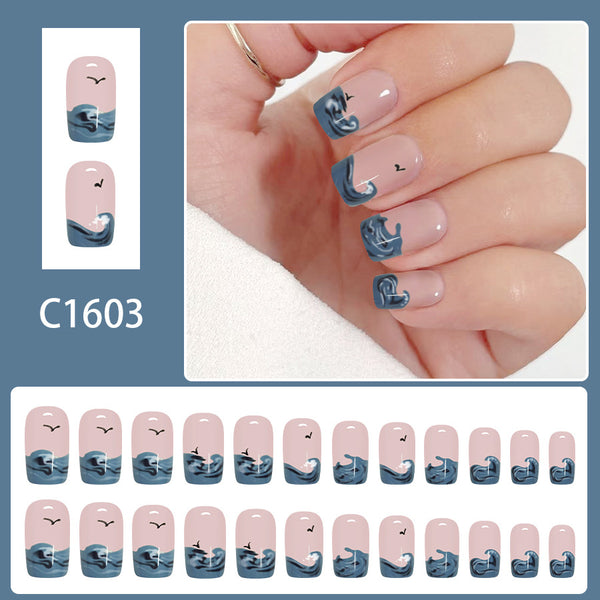 12 Sizes-24 Pcs Press On Nails C1603