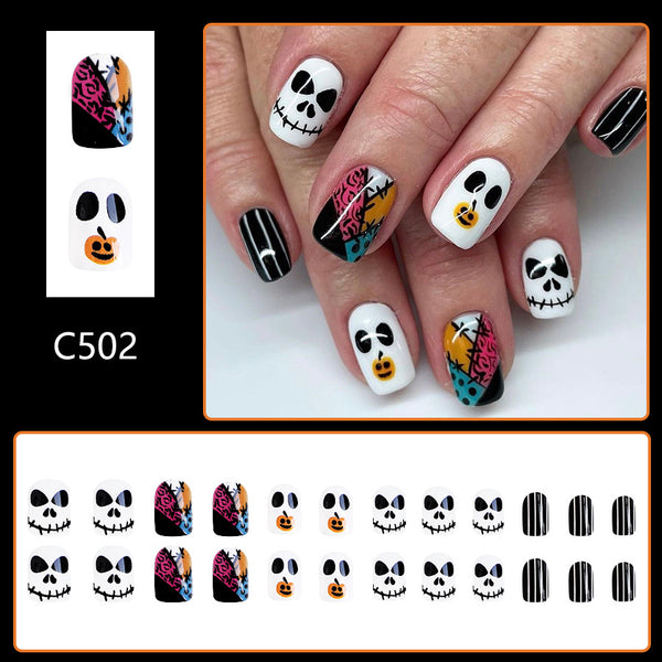12 Sizes-24 Pcs Press On Nails C502