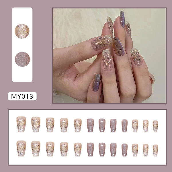 12 Sizes-24 Pcs Press On Nails MY013