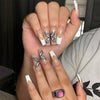 Butterfly French Glossy Long Press on Nails