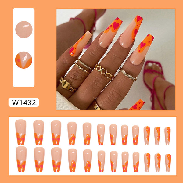 12 Sizes-24 Pcs Press On Nails W1432