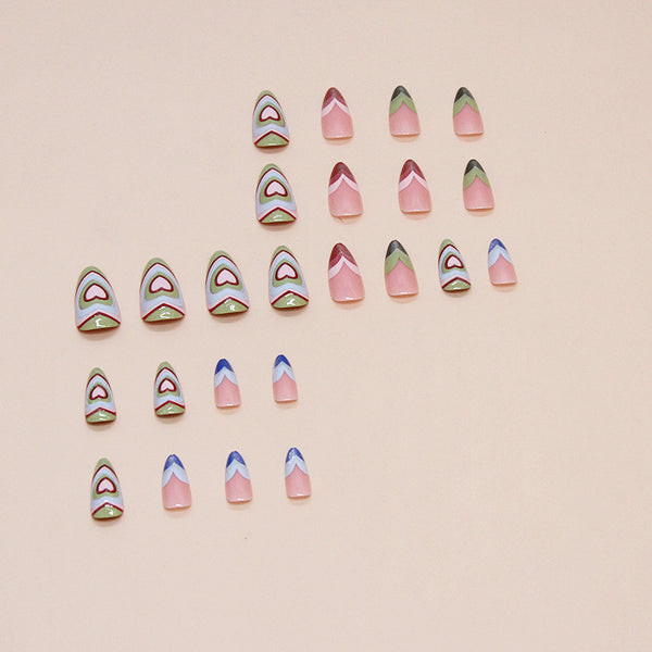 12 Sizes-24 Pcs Press On Nails W1589