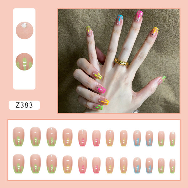 12 Sizes-24 Pcs Press On Nails Z383