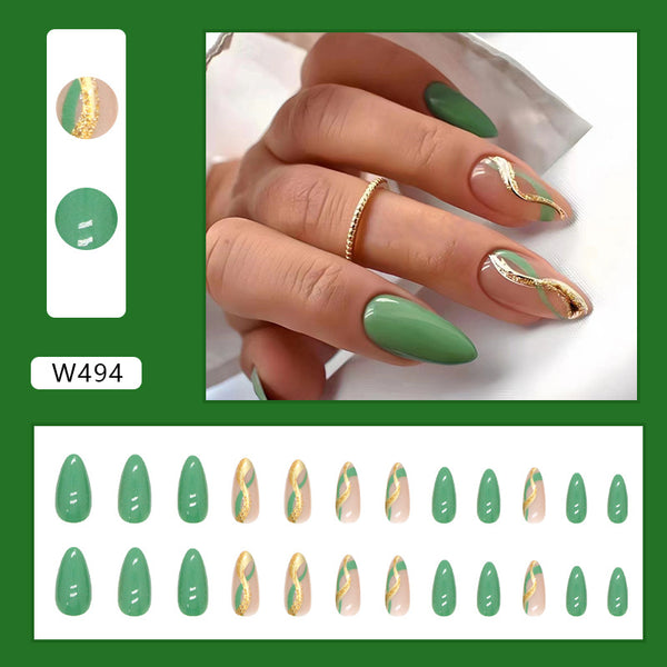 12 Sizes-24 Pcs Press On Nails W494