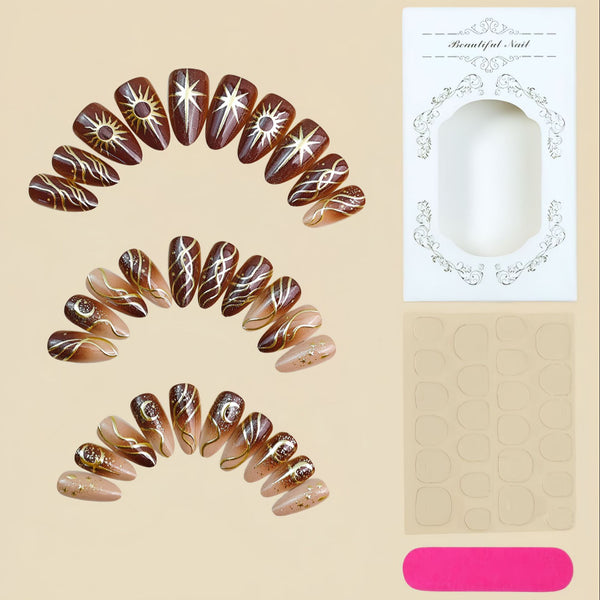12 Sizes-24 Pcs Press On Nails y2037-30