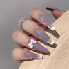 Butterfly French Long Matte Press on Nails