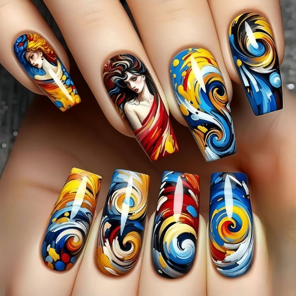 12 Sizes-24 Pcs Press On Nails Y734