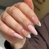 Almond French Glossy Medium Pink Press on Nails