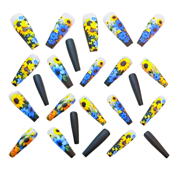 12 Sizes-24 Pcs Press On Nails Y733