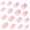 French Glossy Medium Pink Square Press on Nails