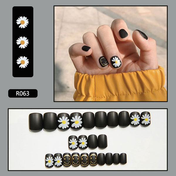 12 Sizes-24 Pcs Press On Nails R041