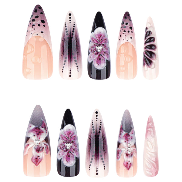 12 Sizes-24 Pcs Press On Nails JP4123