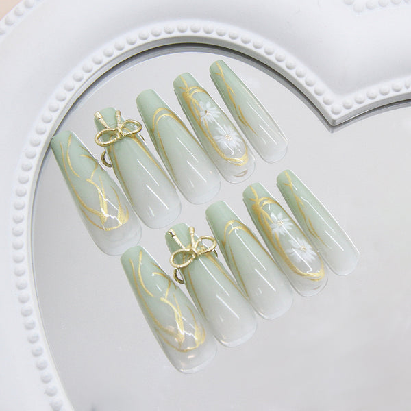 12 Sizes-24 Pcs Press On Nails Z1047
