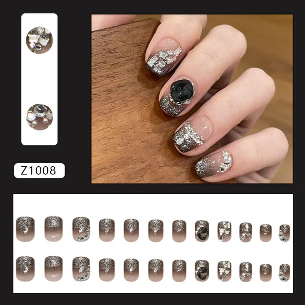 12 Sizes-24 Pcs Press On Nails Z1008