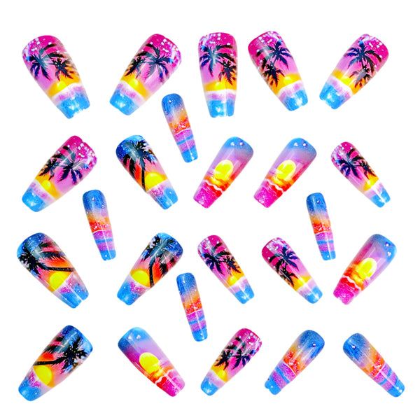 12 Sizes-24 Pcs Press On Nails Y694