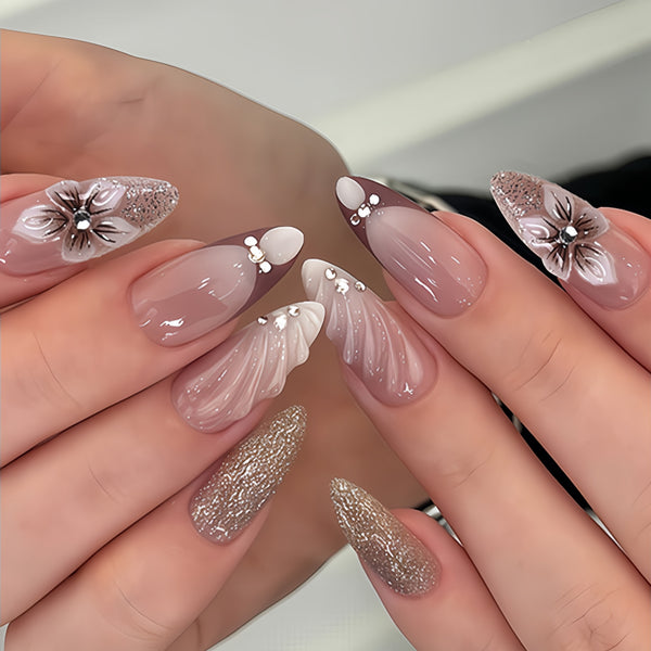 12 Sizes-24 Pcs Press On Nails Y1811