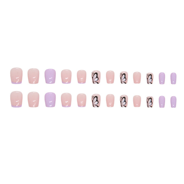 12 Sizes-24 Pcs Press On Nails W1183