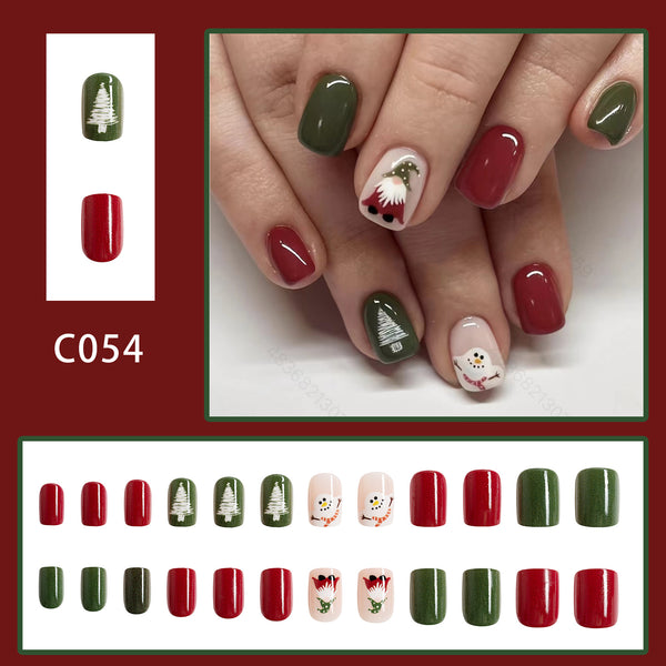 12 Sizes-24 Pcs Press On Nails C054