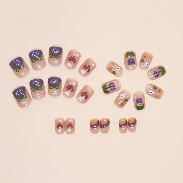 12 Sizes-24 Pcs Press On Nails R766
