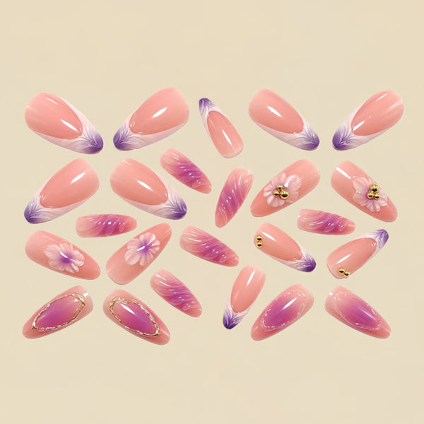 12 Sizes-24 Pcs Press On Nails Y1815