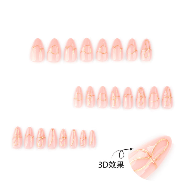 12 Sizes-24 Pcs Press On Nails JP3791