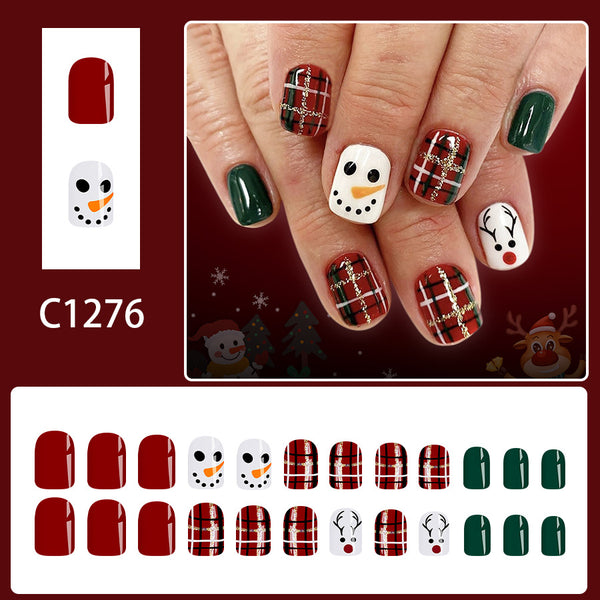 12 Sizes-24 Pcs Press On Nails C1276
