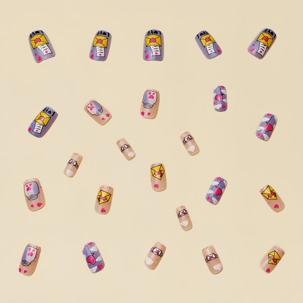 12 Sizes-24 Pcs Press On Nails Y118