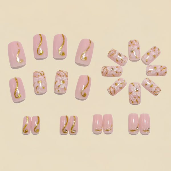 12 Sizes-24 Pcs Press On Nails Y1603