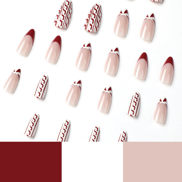 12 Sizes-24 Pcs Press On Nails JP1892