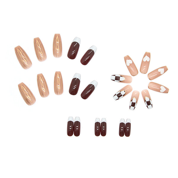 12 Sizes-24 Pcs Press On Nails R666