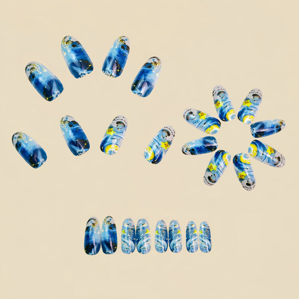 12 Sizes-24 Pcs Press On Nails Y1491