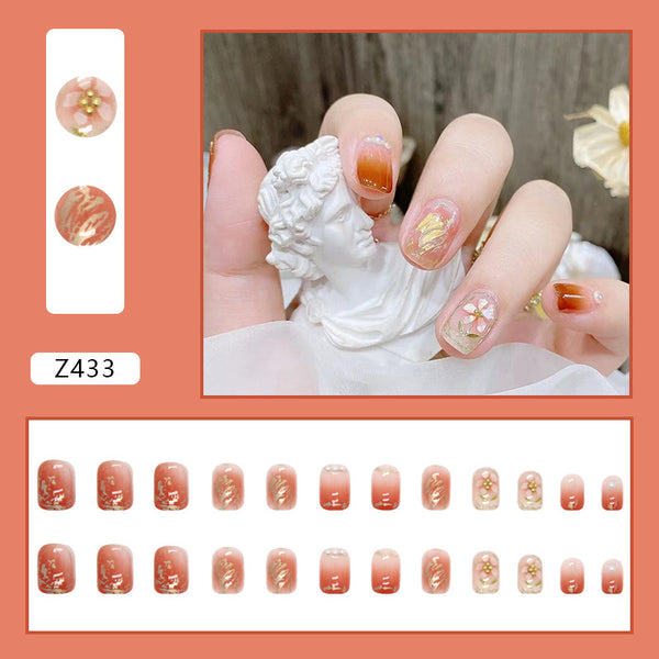 12 Sizes-24 Pcs Press On Nails Z433