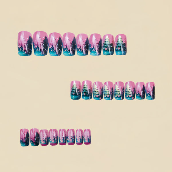 12 Sizes-24 Pcs Press On Nails Y1595
