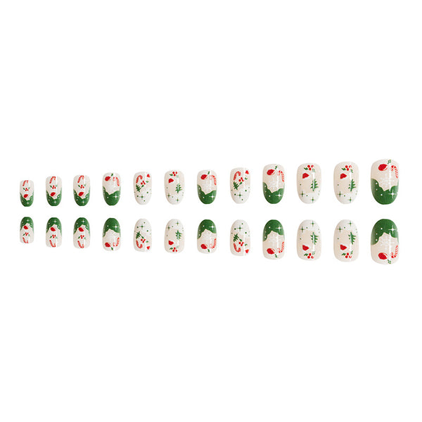 12 Sizes-24 Pcs Press On Nails C112