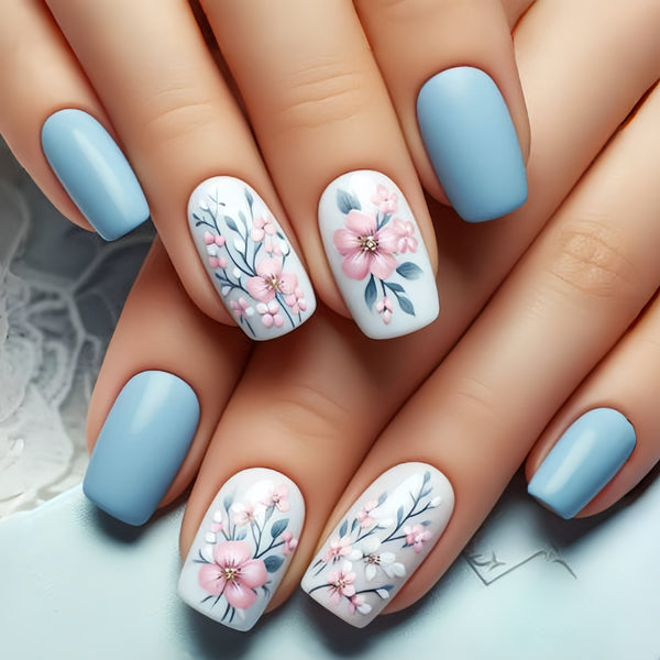 12 Sizes-24 Pcs Press On Nails Y619