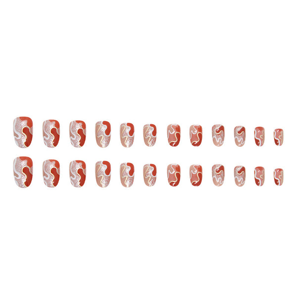 12 Sizes-24 Pcs Press On Nails W895