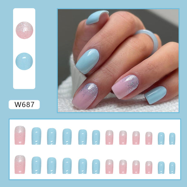 12 Sizes-24 Pcs Press On Nails W687