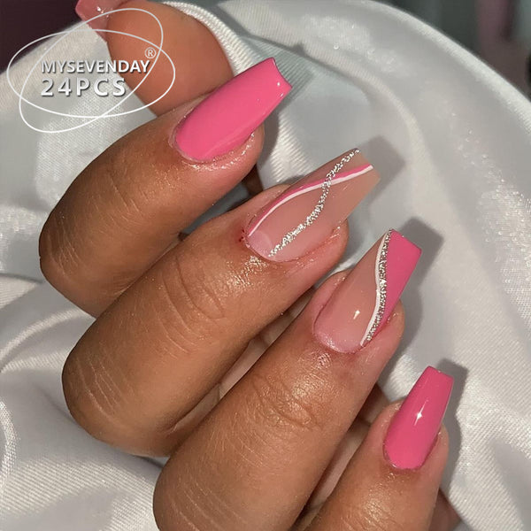 12 Sizes-24 Pcs Press On Nails BZ1417