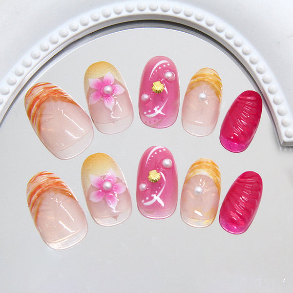 12 Sizes-24 Pcs Press On Nails Z1074