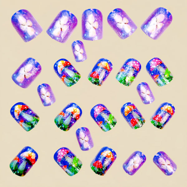 12 Sizes-24 Pcs Press On Nails Y1302