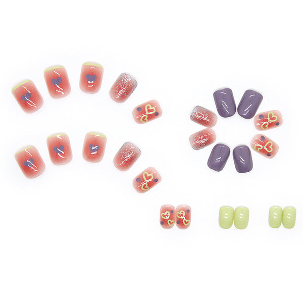 12 Sizes-24 Pcs Press On Nails R459