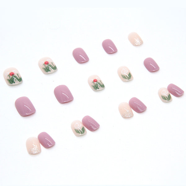 12 Sizes-24 Pcs Press On Nails R384