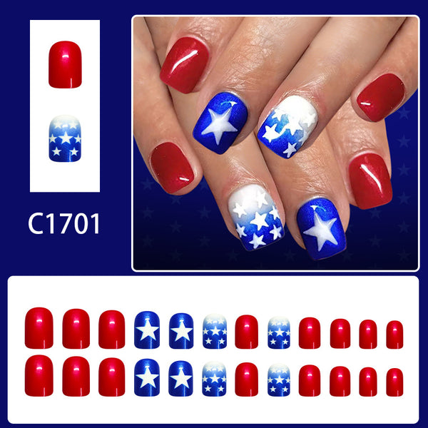 12 Sizes-24 Pcs Press On Nails C1701
